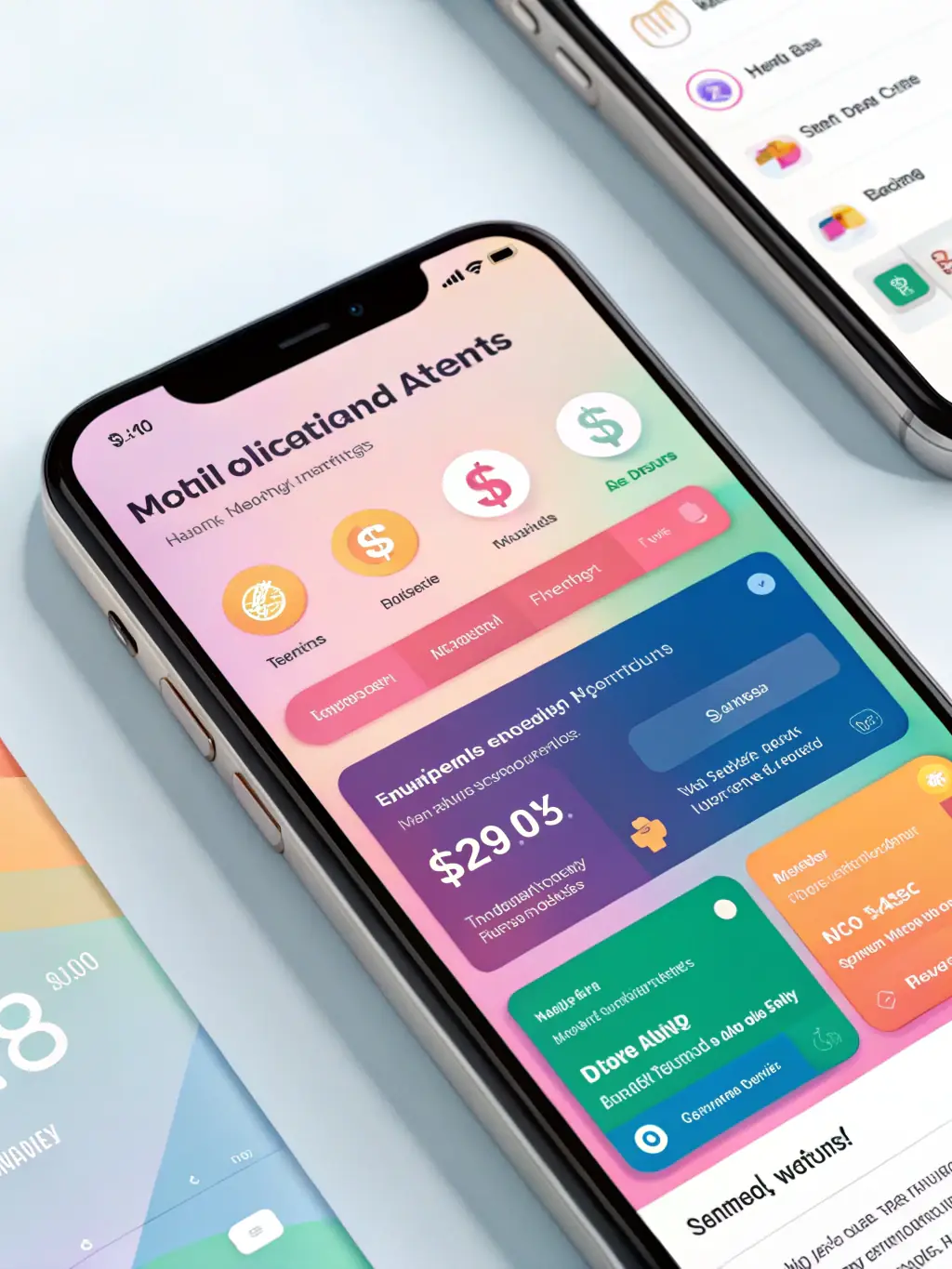 An illustration of a user-friendly mobile banking app interface, showcasing easy navigation and access to various financial services offered by SwissMoney.