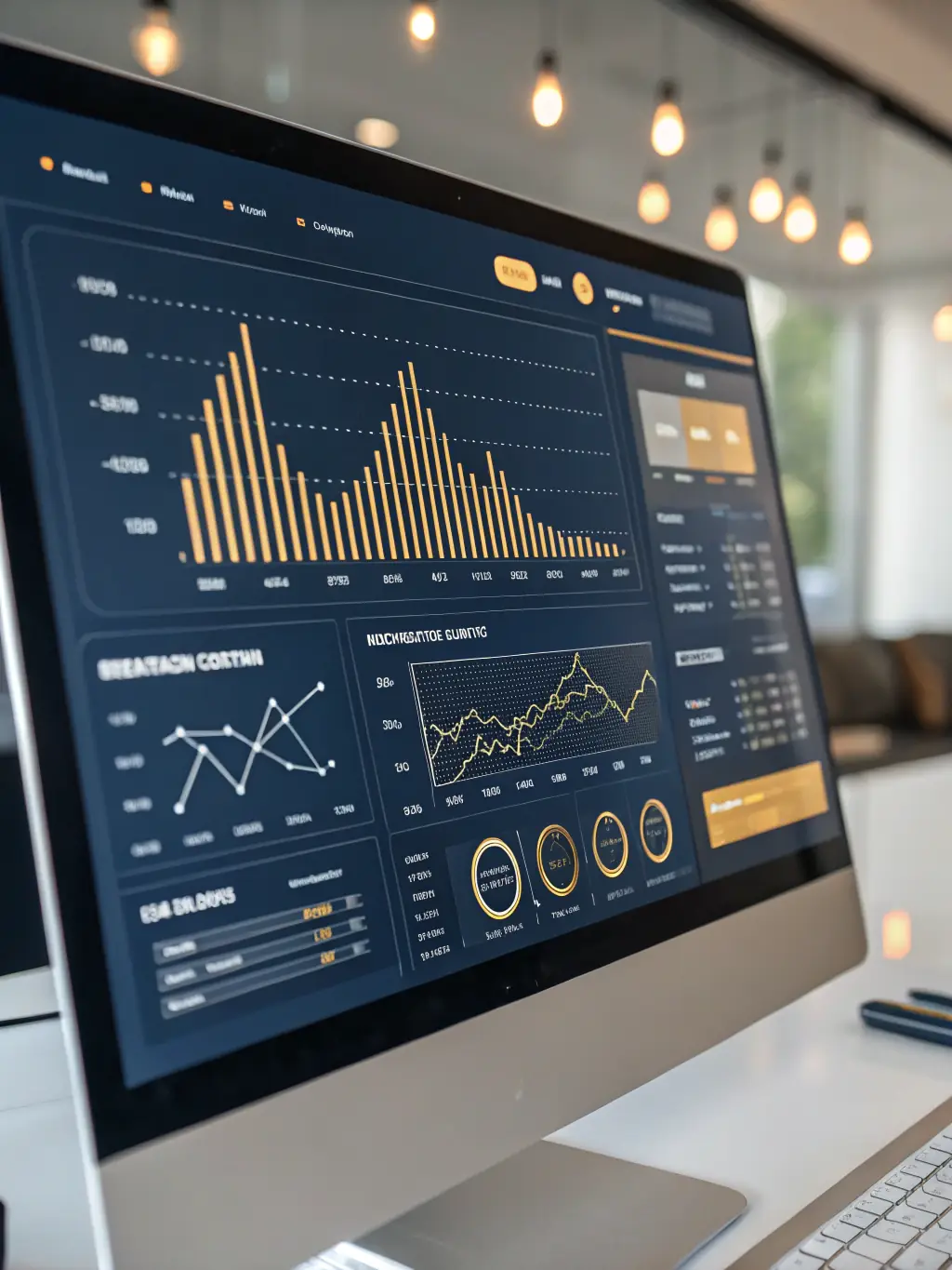 A visual representation of personalized financial dashboards and reporting tools, emphasizing the ability to track and analyze financial performance with SwissMoney.